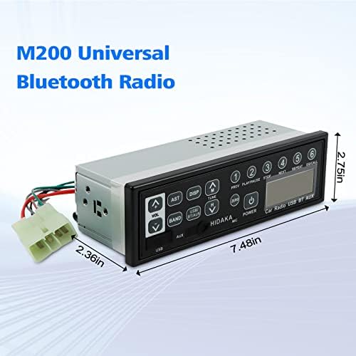 OTOBAIJENI M200 Rádio Universal Car Bluetooth USB Aux-In 24 Volt Rádio Escavagador para Komatsu Sumitomo Kobelco