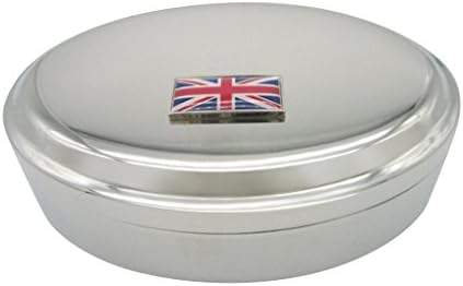 Fin -borderado Reino Unido União Jack Jack Pingente Oval Tinket Jewelry Box