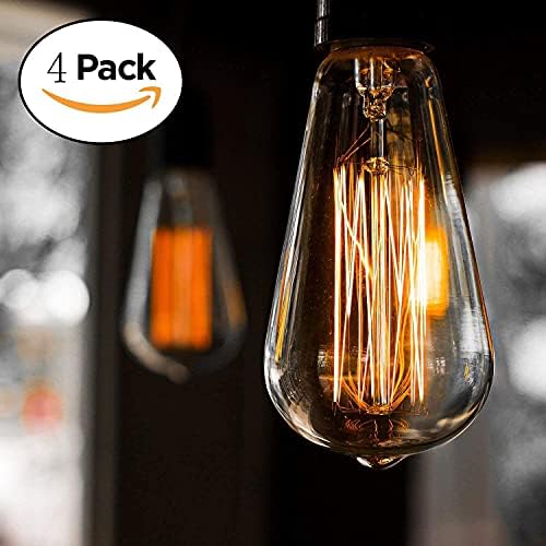 GOENDR 4 PACK E26 Edison Bulb + 4 pacote T300 Edison Bulbo