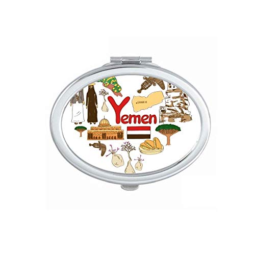 Iêmen Love Heart Landscap Nacional Bandeira Espelho Portátil Maquiagem Mãe Double Late