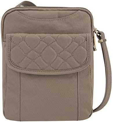 Travelon Anti-roubo Signature Slim Slim Bolsa, Sable