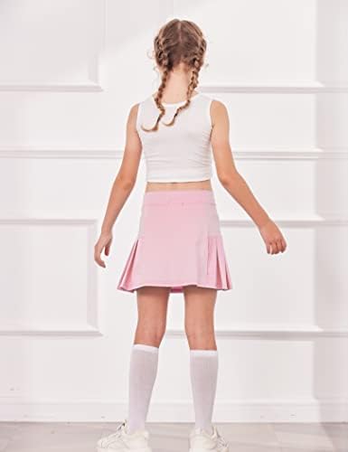 Arshiner Girl's Sport Shairs com shorts Athletic Pleated Skort Performance Colorful Skorts