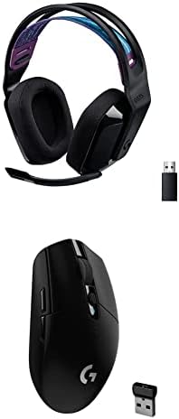 Logitech G535 LightSpeed ​​Wireless Gaming Headset + G305 Mouse de jogos sem fio de luz LightSpeed ​​- preto