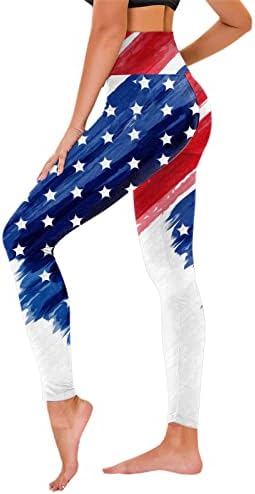 4 de julho Leggings for Women American Flag High Chaist Workout Yoga Leggings Ultra Soft elástico confortável calça