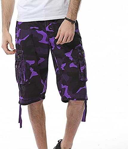 Short de camuflagem masculina de Jeke-DG Shorts atléticos de treino de ginástica multi-bolsos de carga militar