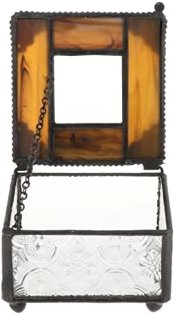 Caixa de armazenamento de vidro transparente retro Caixas de bugigangas de joias