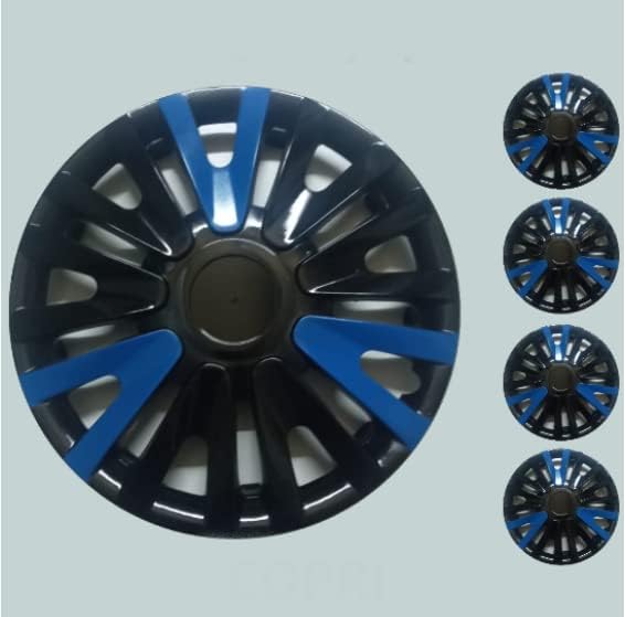Conjunto de copri de tampa de 4 rodas 13 polegadas Black-Blue Hubcap Snap-On Fits Alfa Romeo