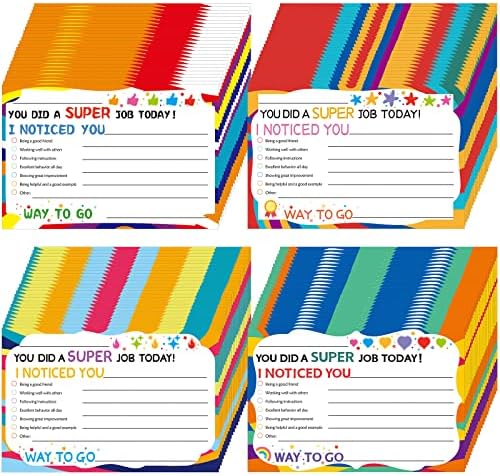 CRTIIN 100 PCS Notas de professores para os pais Cartões de incentivo de sala de aula Cartão de comportamento da sala de