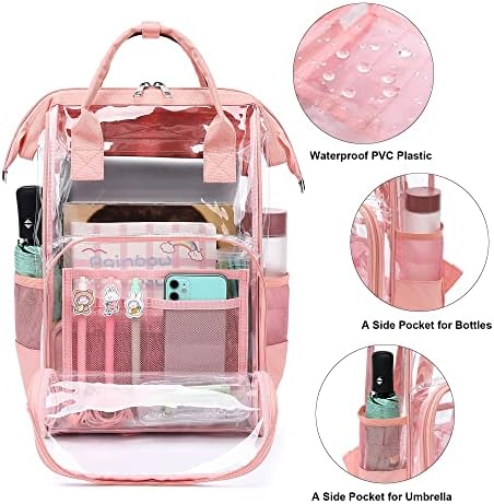 Mochila clara para homens de Yusudan para homens, Backpack de PVC PVC PVC Mackpacks para meninas meninas