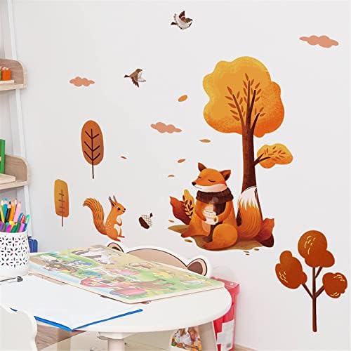 Adesivos potty para garotas esquilos adesivos de parede pinheiros casca de árvore e adesivos de arte de parede para crianças