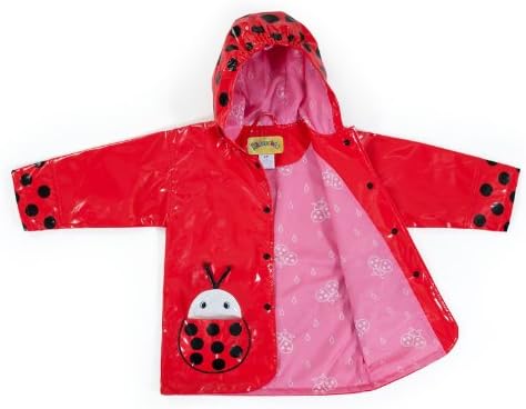 Capa de chuva para garotas para meninas para meninas com bolinhas divertidas e bolso de joaninha