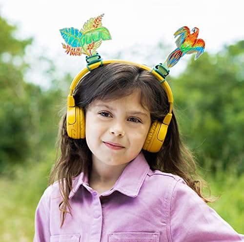 POGS Doodas Acessório Acessório Cedes de fones de ouvido | Colorir seu próprio conjunto de céu intercambiável - papagaio, coruja, pássaro | Inclui anexos Frogbites | Crianças DIY para colorir artes e artesanato