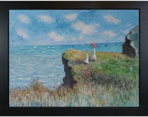 Overstockart Cliff Walk at Poadville Framed Oil Painting por Claude Monet