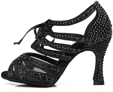 AOQUNFS Mulheres shinestones Sapatos de dança latina Salsa salsa Perfermência Sapatos de dança de casamento, modelo Z001