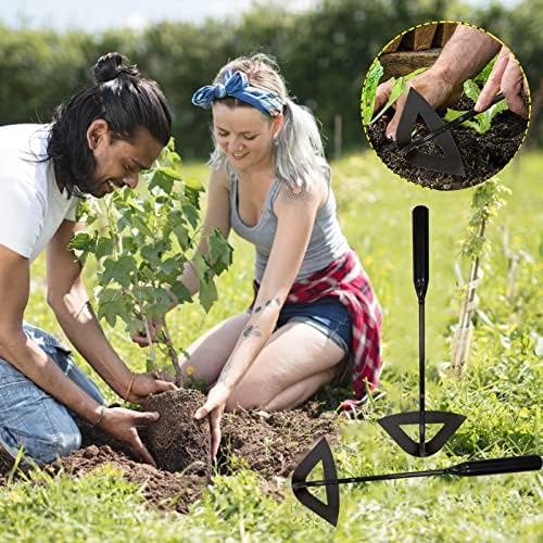Bobomoti Gardening Hand Tools enxada, durável toda enxada endurecida de aço, enxada de ferramenta de remoção de ervas daninhas para ervas daninhas do quintal, afrouxamento do solo, plantio de fazenda