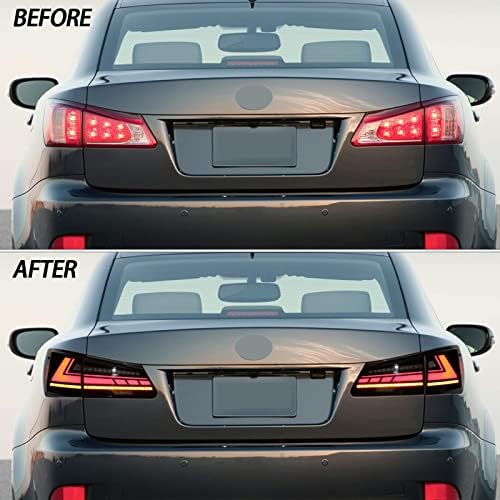 Luzes traseiras de LED completas HWLMPs Compatível com 2006-2012 Lexus IS250/300/350 IS-F, W/Signal de Turn Signal e