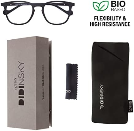 Didinsky Readers Presbyopia Reading óculos Anti -azul para homens e mulheres. Toque de borracha, templos flexíveis e lentes anti-reflexivas.