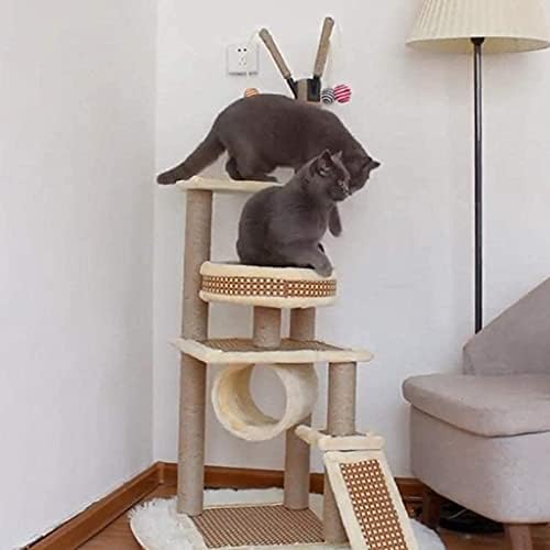 Haieshop Cat Árvore arranhando post gato torre gato árvore gato brinquedo leopardo gato moldura de escalada gato