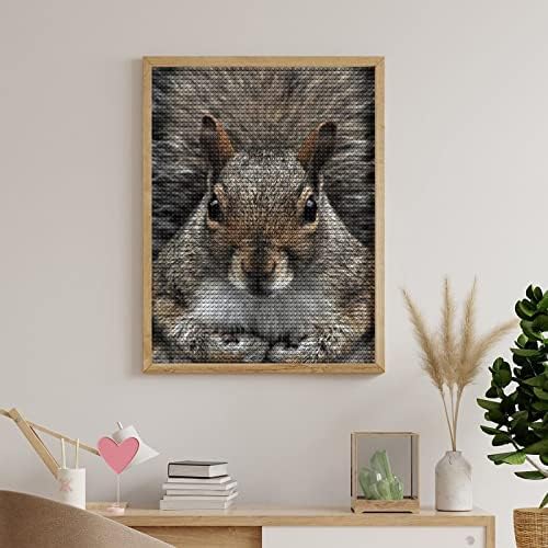 Larsd 5d Diamond Painting Kits Squirrel Face Diy Pintura por número de números Drill Full Round Diamond Art Craft Pictures