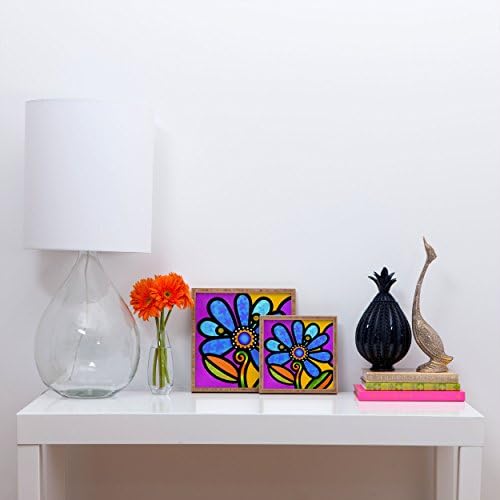 Negar designs Steven Scott Cosmic Daisy em bandeja quadrada interna/externa azul, 12 x 12