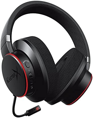 SOM BLASTERX H6 fone de ouvido USB Gaming com 7,1 som surround virtual, fones de ouvido de tecido de espuma de memória, modos de equalização de hardware, monitoramento ambiente e iluminação RGB para PS4, Xbox One, Nintendo Switch e PC