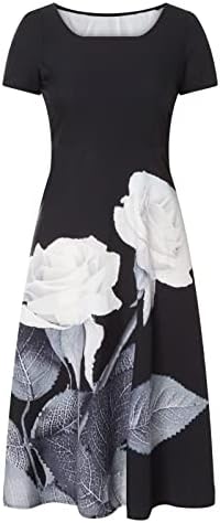Vestido maxi de estampa floral feminina Round Roul