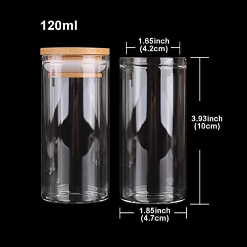 Yasez 12 peças 120 ml tubos de teste com tampas 47 * 100mm Jarros de especiarias Vidro Vitrios Jar Jar Recipientes