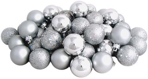 Bolas de ornamento de Natal de prata, desejo Hally Wood 23pcs 1.57nch mini ornamentos de decoração de árvores de natal para o dia de