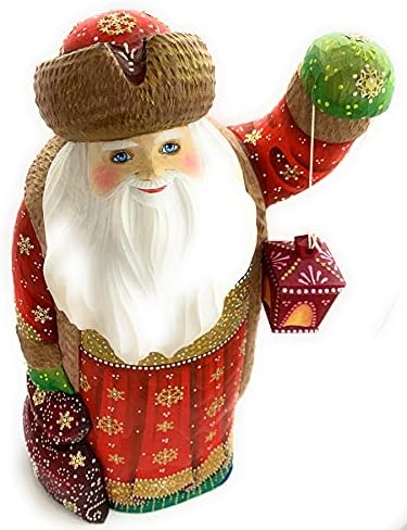 O Natal de Wooden Christmas Russo Papai Noel Feliz 13,77 de altura é amorosamente esculpido e pintado por artistas