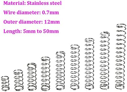 As molas de compressão são adequadas para a maioria dos reparos I diâmetro do fio 0,7 mm de aço inoxidável compressão Diâmetro externo