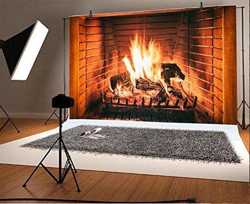 Yeele 5x3ft Firewoods Backdrop para lareira fotográfica Blazing Fire Background Winter Festa de Natal Decoração infantil Kids Baby Photo Booth Shoot Shoot Studio Props