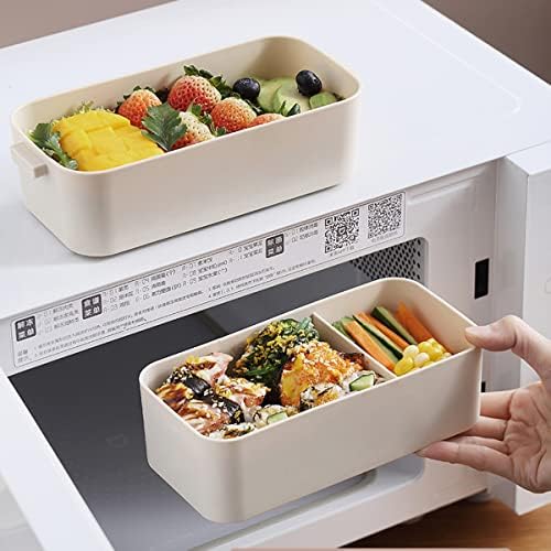 Helianxin 2-in-1 empilhável Bento Lunch Box Recainer inclui 2 recipientes empilháveis, recipiente de alimentos com conjunto de utensílios