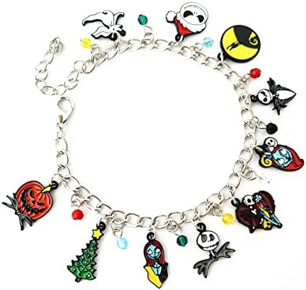 Ayjbdgr Jack e Sally Horror Nightmar antes do charme de Natal Presentes de pulseira para mulheres meninas