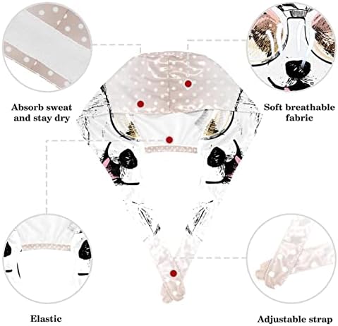 Capace de trabalho Yoyoamoy com botões Chapéu Bouffant com Elastics Hair Band Girafa Animal de um tamanho