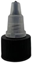 Garrafas de plástico verde de 4 oz de Boston -12 Pacote de garrafa vazia recarregável - BPA Free - Oils essencial - Aromaterapia | Black/Natural Twist Top Cap - Feito nos EUA - por fazendas naturais