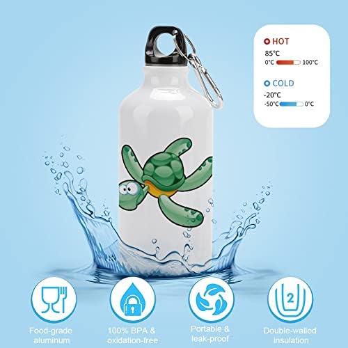 Tartaruga de desenho animado ostenta garrafas de água de vácuo de alumínio isolado reutilizável com tampas caneca para camping