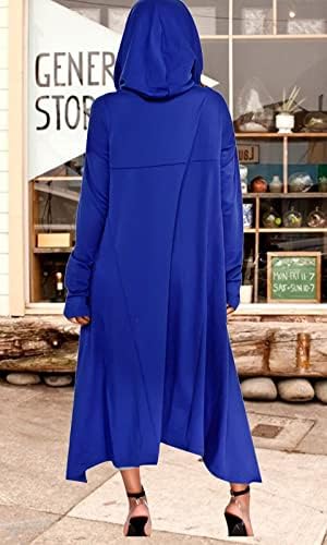 Sprfloral feminino assimétrica de manga longa Casaul moletom moletons túnos de túnica