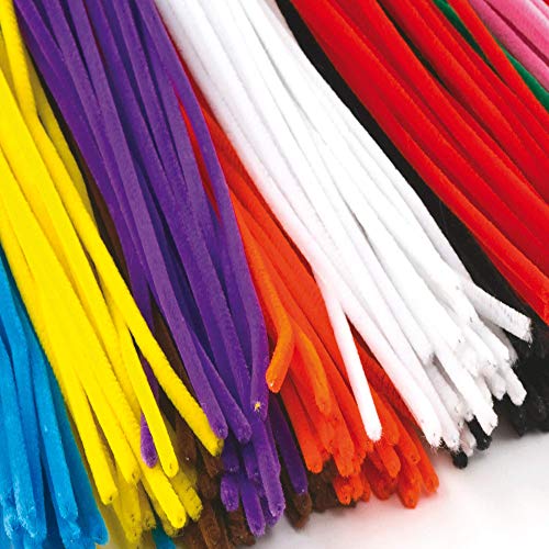 Baker Ross-EV6832 Fluffy Soft Pipe Cleaners, Value Pack of Craft Supplies for Kids, 30 cm, variado