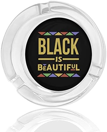 Black Is Beautiful Cigarettes Glasshtrays de vidro Table Top Cigar Cinza Bandeja com gráfico engraçado para embarcações de decoração externa em interior