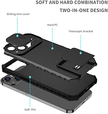 Capa de capa de telefone Silicone Kickstand Case compatível compatível com o iPhone 13 Pro Max, [3 Ways]