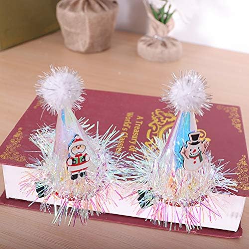2pcs Hairclip de natal chapéu luminoso banda de cabelo acessórios de cabelo de natal decoração de casa para festa de celebração