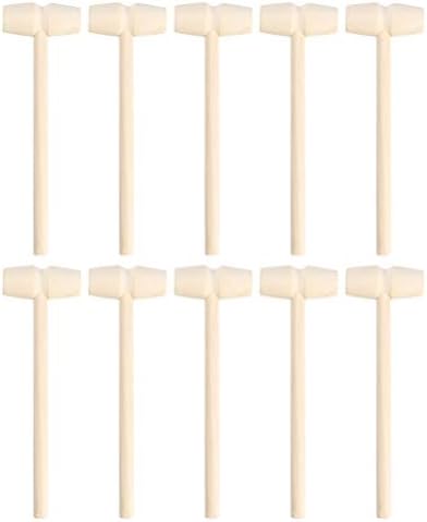 Nuobesty mini martelos de madeira, 20pcs Diy Wood Craft martelo martelo batendo brinquedo batida brinquedos de martelo