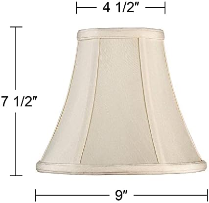 Creme Small Bell Lamp Shade 4,5 top x 9 inferior x 8 inclinado x 7,5 alta substituição por harpa e finial - tonalidade