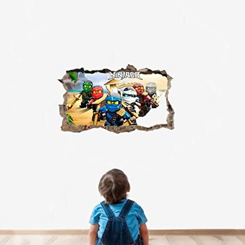 Ninjago Smashed Wall Stick Decal Decal Home Decor Art Mural, Ninjago Wall Decal