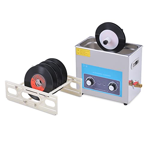 Creworks Ultrassonic Auto Vinyl Record Cleaner com controle do botão do timer, Máquina de cavitação de 1,6 gal, limpador