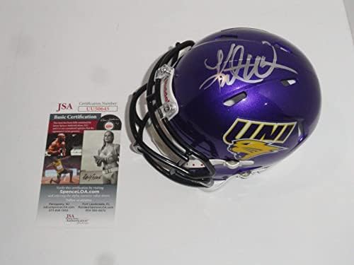 Kurt Warner assinou o norte de Iowa Panteras Mini Capacete JSA CoA - Mini capacetes da faculdade autografados