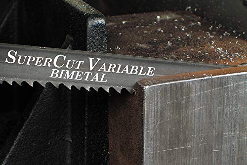 Supercut 64 1/2 polegada x 1/2 polegada x .025 polegadas x 6-10 Vari TPI Bimetal Bandsaw Blade para cortar aço suave, aço inoxidável e materiais de uso geral de fins gerais