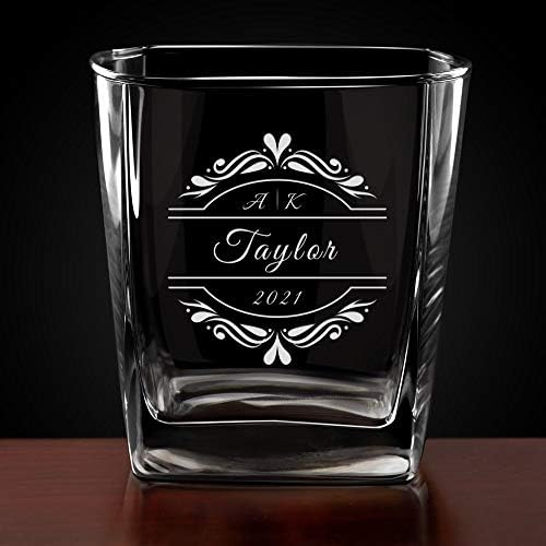 MAVERTON Whisky Set com 2 óculos para o homem - Tumblers personalizados - 23 fl oz. Universal Carafe - para casamento - para ela - para casais - Conjunto personalizado - Família