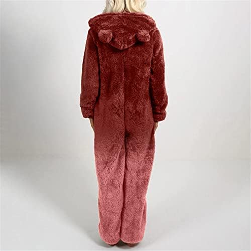 Mulheres de lã de lã de inverno Pijamas Mulheres engraçadas