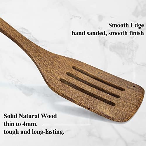 Espátula de madeira para cozinhar utensílios de cozinha de espátula de madeira de 12 polegadas para caça